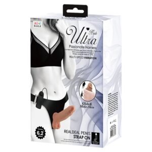 Baile Ultra Passionate Harness - Glide & Slide Skin Penis 6.2" Strap On Vibrator