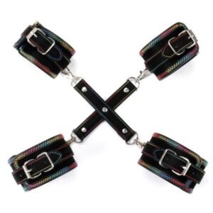 BDSM Rainbow Stitching Hogtie Cuff Set