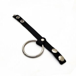 Pleather & Metal Adjustable Cock & Ball Ring