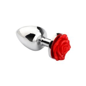 Steel 90mm Butt Plug with Rose Embellishment