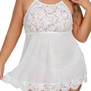 Wistful White Lace & Chiffon Chemise